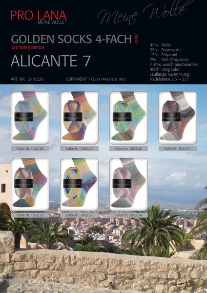 Alicante 7 4-fach Pro Lana Sockenwolle turquoise beige